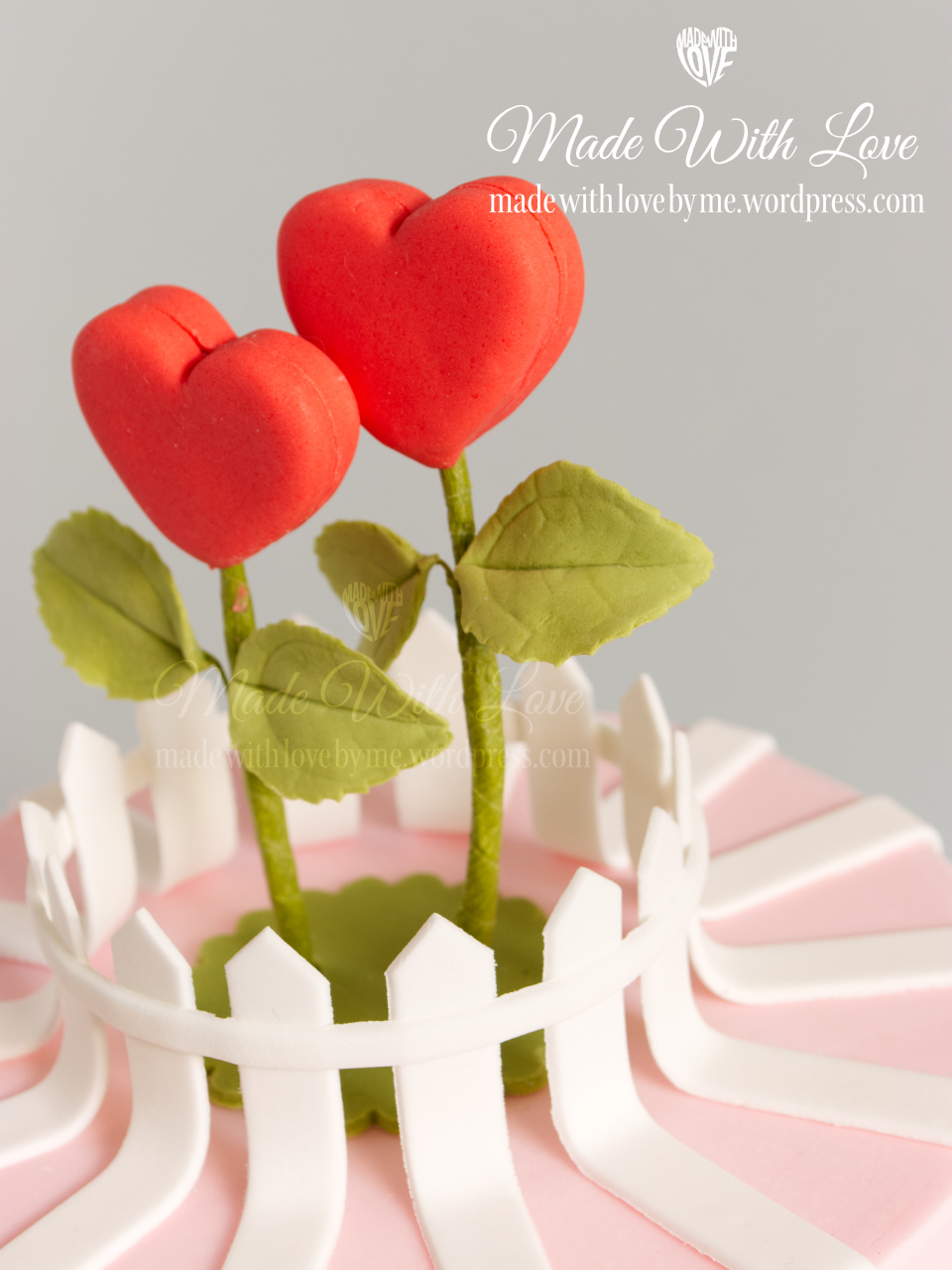 Rose Hearts Valentine Cake Close Up