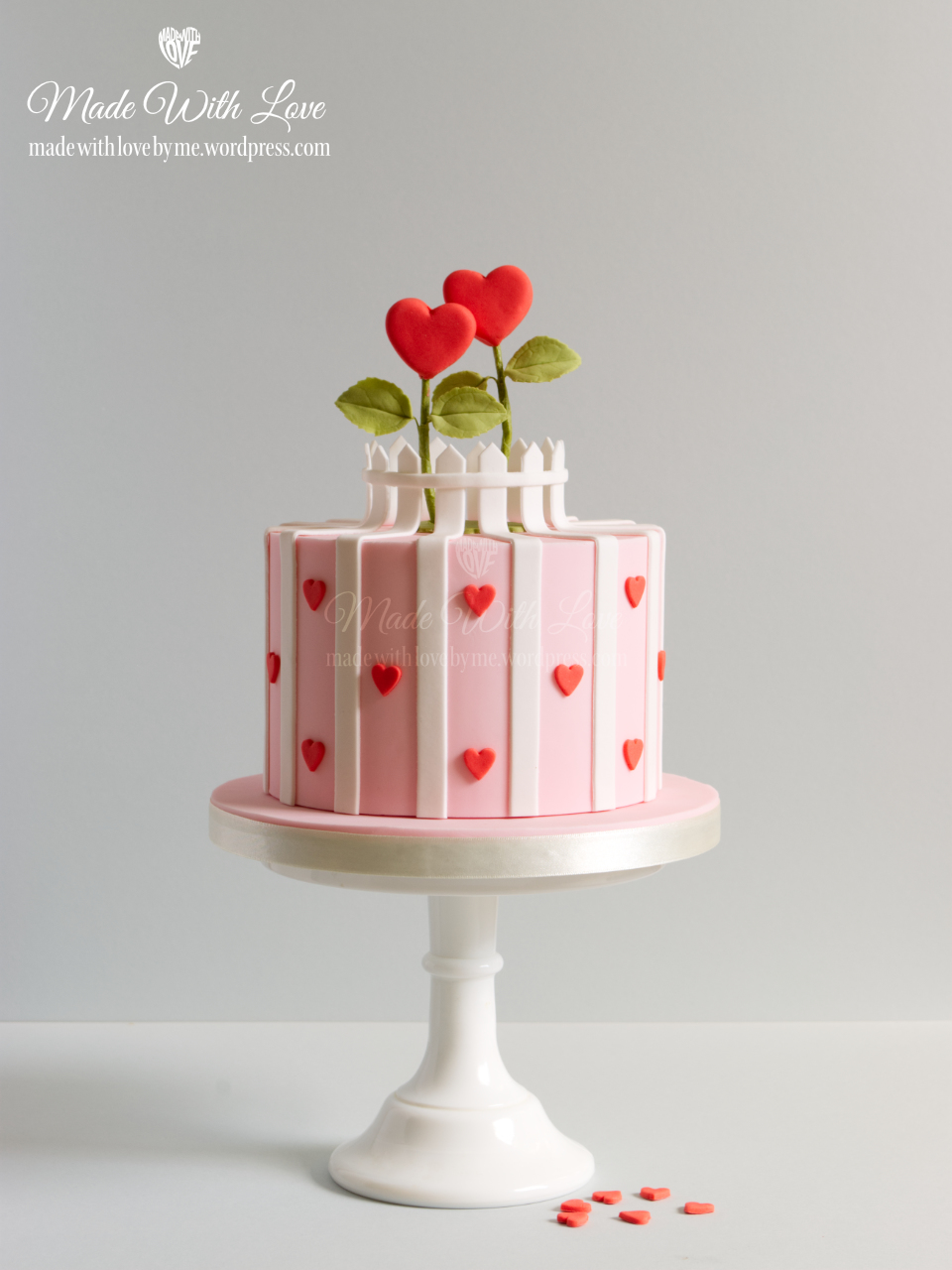 Rose Hearts Valentine Cake